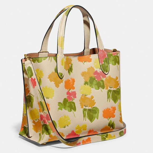 🌸🌿 Coach Willow Tote 24 With Floral Print - Picture 5 of 14